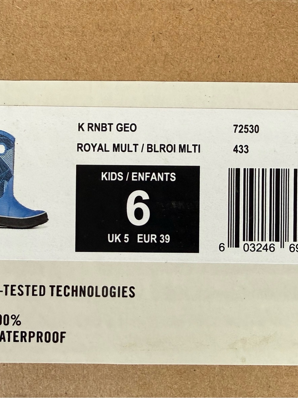 Bogs Blue and Black Geometric Waterproof Rain Boots - Picture 3 of 3